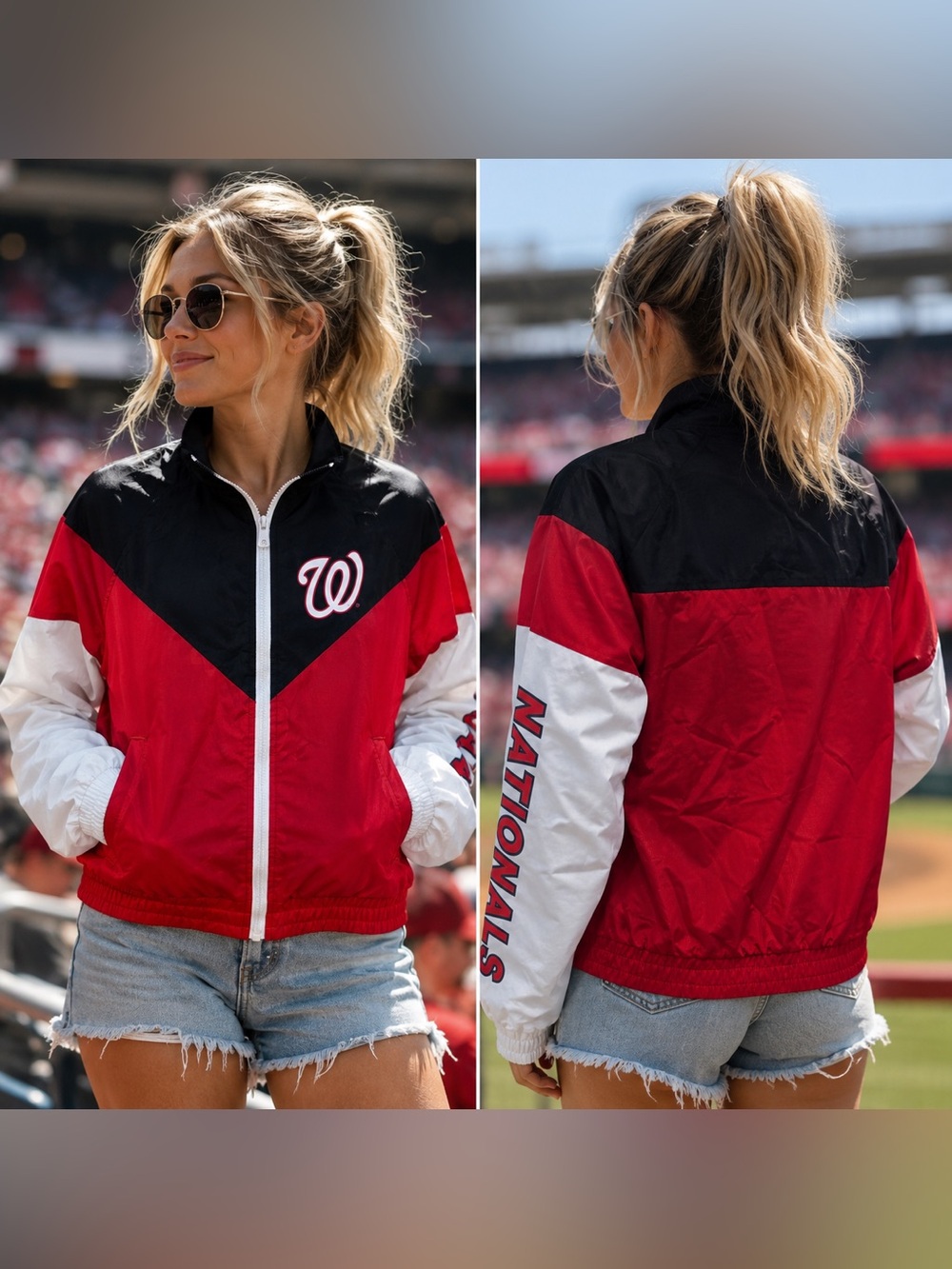 🆕 New Era Washington Nationals Full Zip Track Jacket NWT Women’s Small MLB
